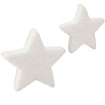 Product Decoration Stars White Glitter Scatter Decoration Christmas 4/5cm 36 pcs