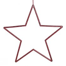 Product Decorative Christmas Stars, Glitter Red, 18cm, 8 Pieces - Christmas Tree Ornaments and Window Decorations