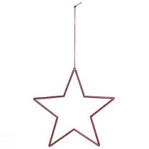 Product Decorative Christmas Stars, Glitter Red, 18cm, 8 Pieces - Christmas Tree Ornaments and Window Decorations