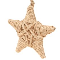 Product Decorative Stars, Hemp Raffia, 7.5cm, Christmas Tree Ornaments, 8 Pieces