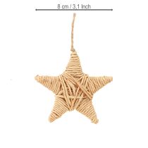 Product Decorative Stars, Hemp Raffia, 7.5cm, Christmas Tree Ornaments, 8 Pieces