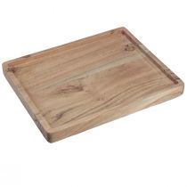 Product Decorative Tray Acacia Wood Wooden Tray Rectangular Natural 30×25cm