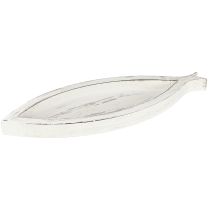 Product Decorative Tray Wood Fish White Natural L30/40/50cm Set of 3