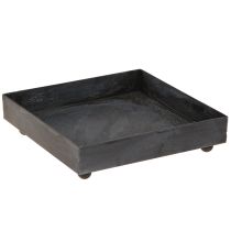 Product Decorative tray metal black grey washed 15×15cm 2pcs