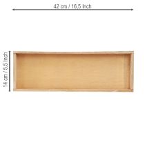 Product Decorative tray oblong wooden tray natural 42×14×3cm 3pcs