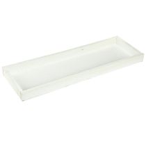 Product Decorative Tray Oblong Wooden Tray White Shabby 42×14×3cm 3pcs