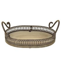 Product Decorative tray oval 23cm x 17.5cm x 7.5cm brown