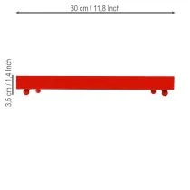 Product Decorative tray rectangular red metal tray with feet 30×15cm