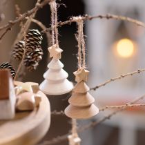 Product Decorative wooden Christmas tree ornaments, FSC certified, 6 pieces