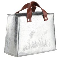 Product Decorative Bag Silver White Brown Metal Plant Pot L22cm 2pcs