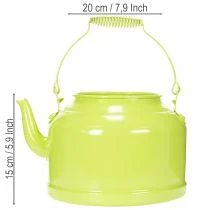 Product Decorative metal teapot, apple green - flower pot - Ø20cm H15cm - versatile garden decoration and gift idea