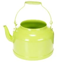 Product Decorative metal teapot, apple green - flower pot - Ø20cm H15cm - versatile garden decoration and gift idea