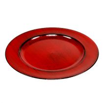 Decorative plate Ø28cm red-black plastic