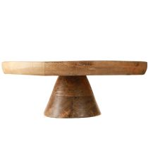 Product Decorative plate with base mango wood peach motif Ø26cm H9.5cm