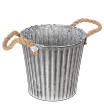 Product Decorative pot for planting, metal pot with handles, metal decoration shabby chic Ø21.5cm