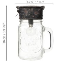 Product Decorative drinking glass with LED lamp Ø8cm H16cm