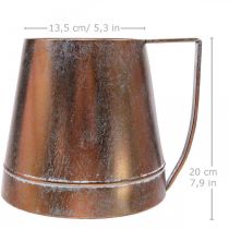 Product Vintage decorative vase, copper-look metal jug/pitcher, W24 x H20cm, shabby chic country style