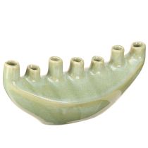 Product Decorative Vase Boat Ceramic Vase Light Green 23×8.5×11cm