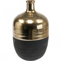 Decorative Vase Black/Gold Ceramic Vase Large Ø21cm H37.5cm