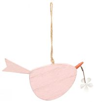 Product Decorative bird spring decoration hanging decoration wood pink 15×8.5cm