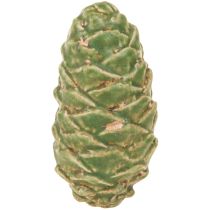 Product Decorative ceramic pine cones, assorted green, yellow, brown, 8.5cm, 6 pieces