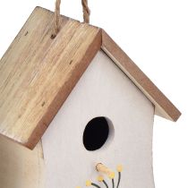 Product Decoration for hanging birdhouse wood white yellow 13cm 2 pcs