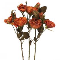 Deco rose bouquet artificial flowers rose bouquet orange 45cm 3pcs