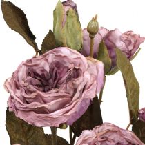 Deco rose bouquet artificial flowers rose bouquet violet 45cm 3pcs