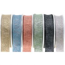 Decorative ribbon with mica 25mm 20m