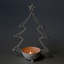 Decorative tree with bowl for tealight white 25cm 2pcs