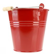 Product Decorative bucket metal planter red Ø22cm H21.5cm 6L