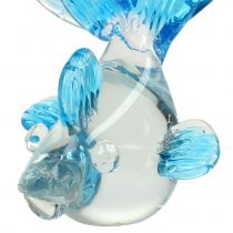 Product Decorative fish made of clear glass, blue 15cm