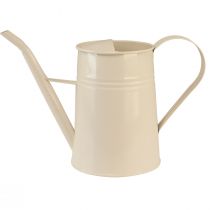Product Vintage decorative metal watering can in cream, indoor watering can for plants &amp; dried flowers, 23cm 1.7L