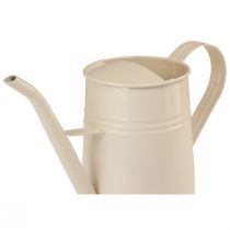 Product Vintage decorative metal watering can in cream, indoor watering can for plants &amp; dried flowers, 23cm 1.7L