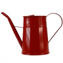 Product Decorative vintage metal watering can, red glossy lacquered, 1.7L, H23cm, home accessory