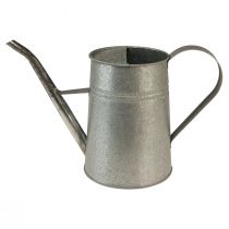 Product Galvanized decorative watering can, metal, grey, vintage look, 1.7L, H23cm, for stylish flower decorations &amp; planters