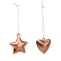 Product Decoration hanging star, heart copper 3-4cm 24 pcs