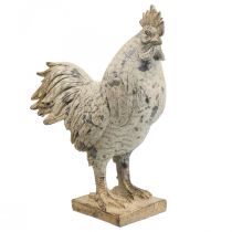 Decorative rooster for garden decorative figure stone look H26cm