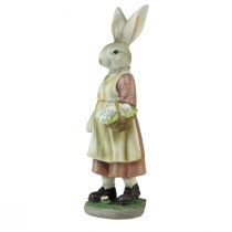 Product Decorative bunny rabbit woman basket Easter eggs decorative figure Easter H37cm