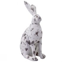 Product Decorative rabbits white vintage wood look Easter H14.5/24.5cm 2pcs