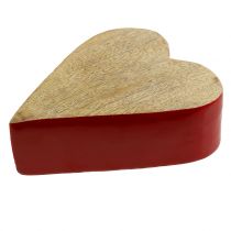 Deco heart wood red, natural 11cm x 9.5cm