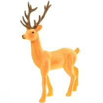 Product Decorative deer reindeer yellow brown decorative figure flocked 37cm