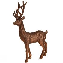 Product Deco deer reindeer copper decoration figure glitter H37cm