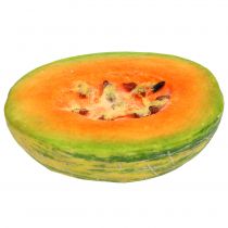 Decorative honeydew melon halved orange, green 13cm