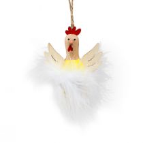 Product Decorative chicken Easter decoration for hanging wooden decoration H8cm 6 pieces