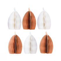 Product Decoration Chickens Honeycomb Paper White Orange 5.5×3.5×6cm 6 pcs