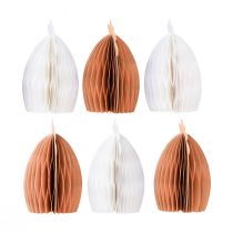 Product Decoration Chicken Rooster Honeycomb Paper White Orange 7.5×4.5×8cm 6 pcs