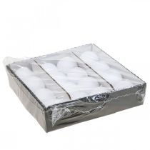 Product White ball candles, high-quality table decoration, atmospheric lighting for weddings, Advent, Ø60mm, set of 16