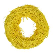 Decorative wreath made of rattan Ø20cm yellow
