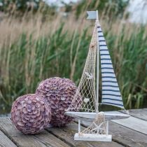 Product Shell ball Maritime decoration with shells Deco ball violet Ø12cm